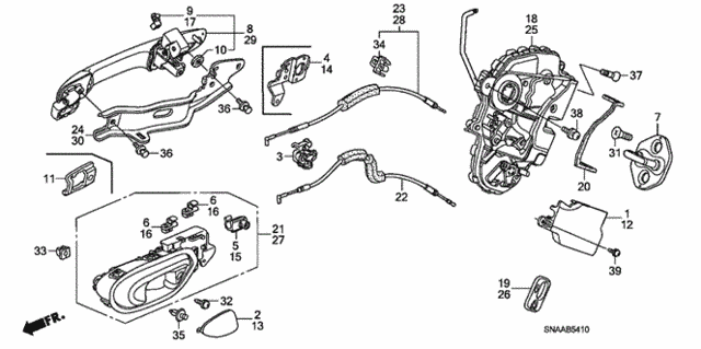 Rear Door Locks - Outer Handle for 2009 Honda Civic #0