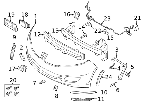 Bumper & Components - Front for 2013 Lincoln MKZ #0