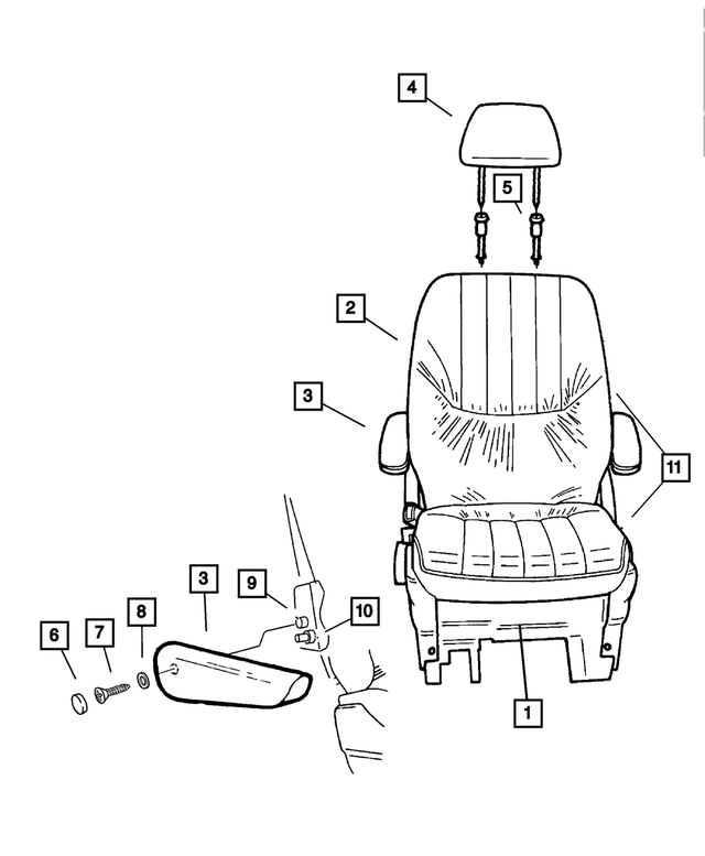 UE522L5AC - Interior Trim: Rear Quad Seat Back, Right &amp; Left for Mopar Image