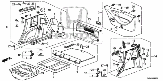 Side Lining - Tailgate Lining for 2013 Honda Fit #0