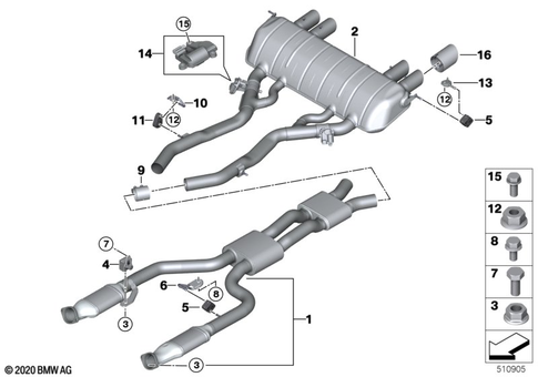 Exhaust System, Rear for 2026 BMW M4 Competition #0