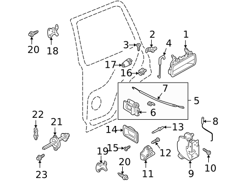 Lock & Hardware for 2005 Land Rover Freelander #2