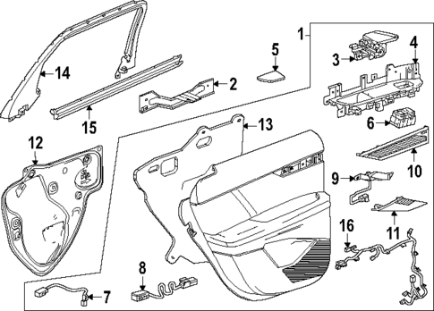 Interior Trim - Rear Door for 2025 Cadillac OPTIQ #0