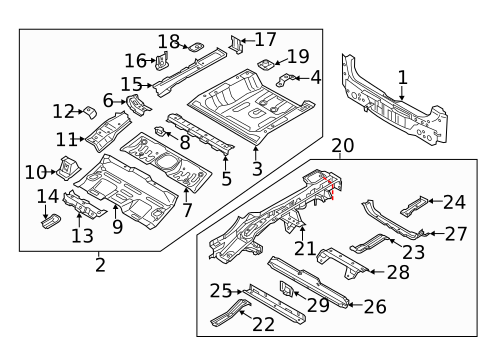 Rear Floor & Rails for 2017 Kia Niro #0