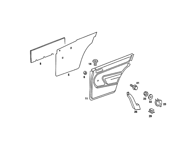 2017370087 - Rear Doors: Seal for Mercedes-Benz: 190, 190D, 190E Image image