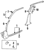 1993-1997 Toyota Corolla - Center Pillar Trim