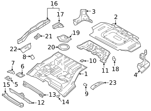 Rear Floor & Rails for 2001 INFINITI QX4 #0