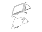 2017350409 - Rear Doors: Glass Pane for Mercedes-Benz: 190, 190D, 190E Image