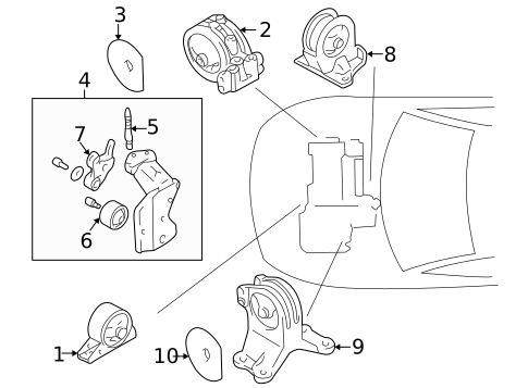 Engine & Trans Mounting for 2003 Mitsubishi Galant #0