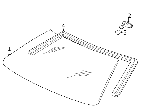 Glass - Windshield for 1991 Pontiac Trans Sport #1