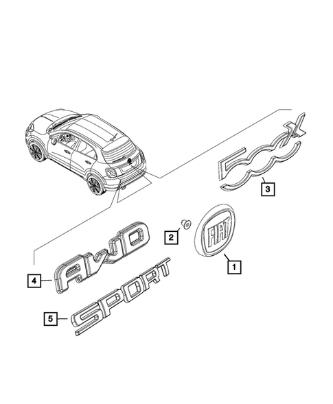Nameplates for 2020 Fiat 500X #0
