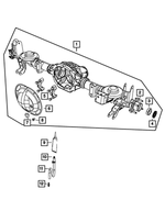 68104495AB - Rear Axle; Corporate 210 MM; Differential and Drive Line: Rear Axle Housing for Jeep: Liberty Image