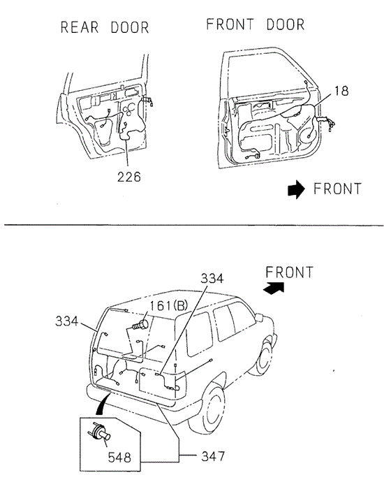 Wiring Harness (Door  - Tailgate) for 1997 Acura SLX #0