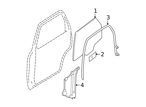 Glass - Rear Door for 2008 Mercury Mariner #0