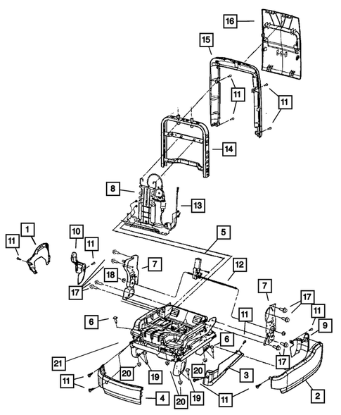 Front Seats - Adjusters, Recliners, Shields and Risers for 2008 Chrysler Pacifica #0