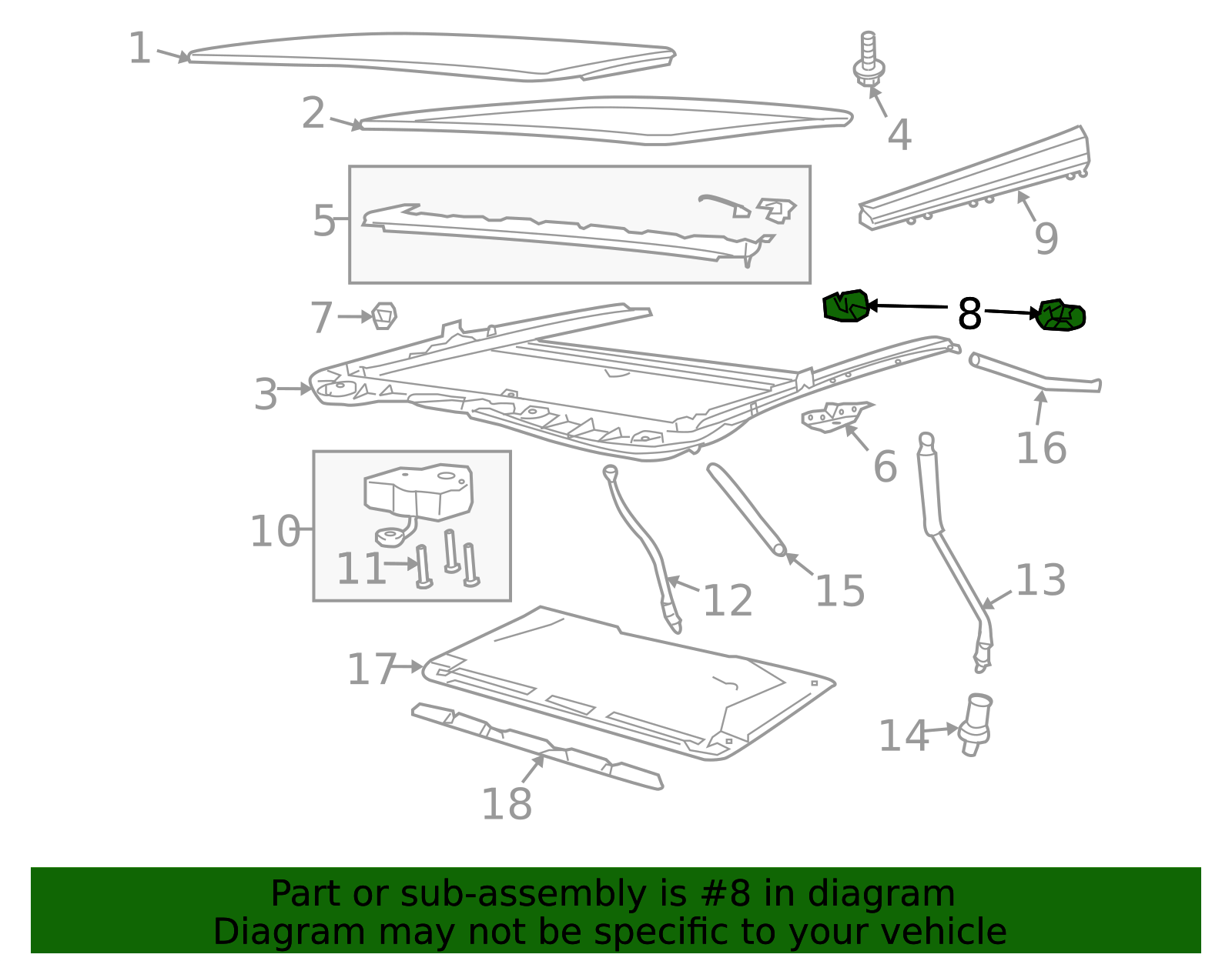 2008-2017 GM Sunroof Panel/Window Guide Cap 92191865 | OEM Parts Online