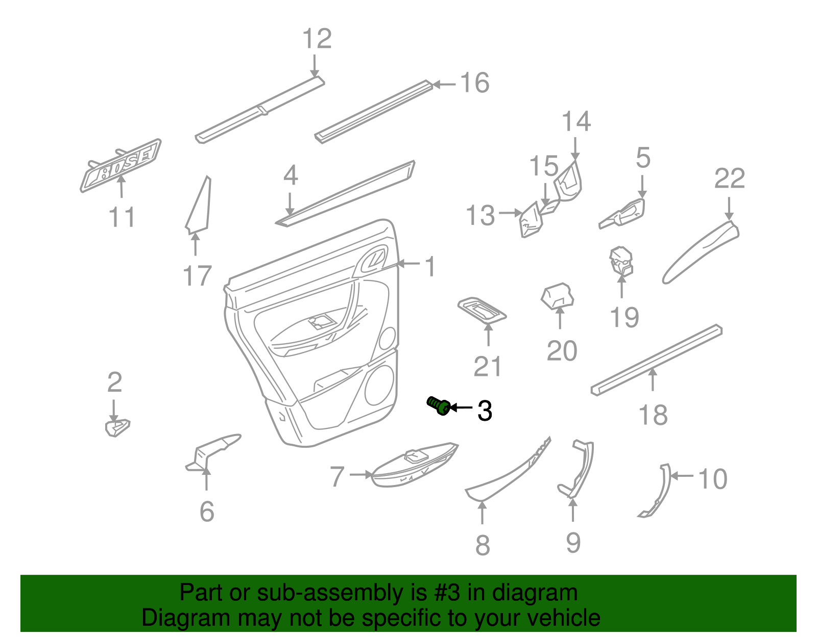 Door Trim Panel Screw - Porsche (N-103-346-04)