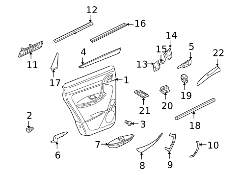 Interior Trim - Rear Door for 2010 Porsche Cayenne #0