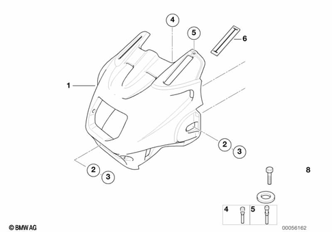 Motorcycle Trim Section, Windshield for 1997 BMW-Motorrad R 1100 RT #7