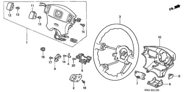 Steering Wheel (SRS) for 2000 Honda Civic #0