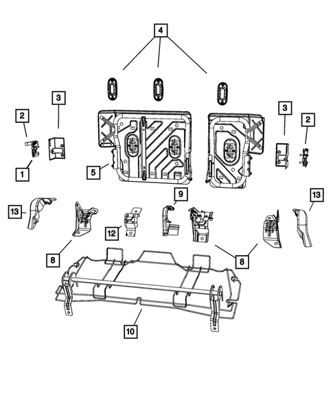 Rear Seats - Second Row - Adjusters, Recliners, Shields and Risers for 2008 Jeep Patriot #0