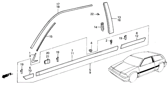Side Protector 3DR for 1984 Honda Civic #0