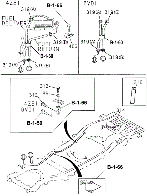 Fuel Pipe for 1997 Honda Passport #0
