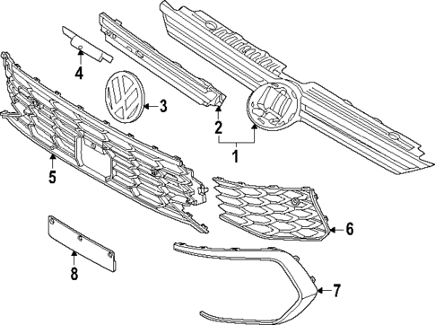Grille & Components for 2025 Volkswagen GTI #0