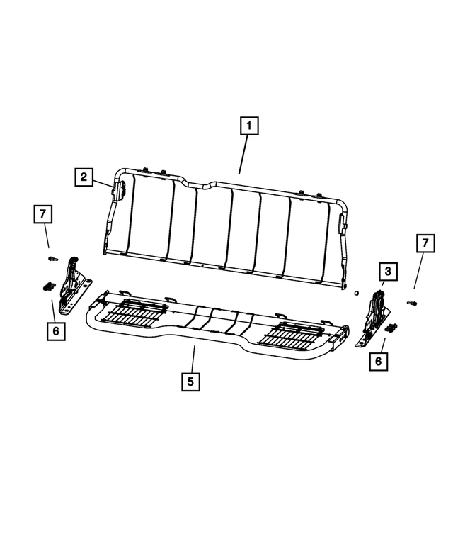 68091607AA - Interior Trim: Rear Seat Back Frame for Mopar Image