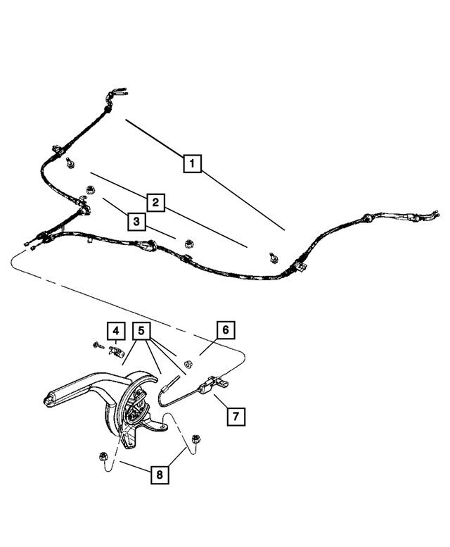 4877013AC - Brakes: Parking Brake Cable, Left for Mopar Image