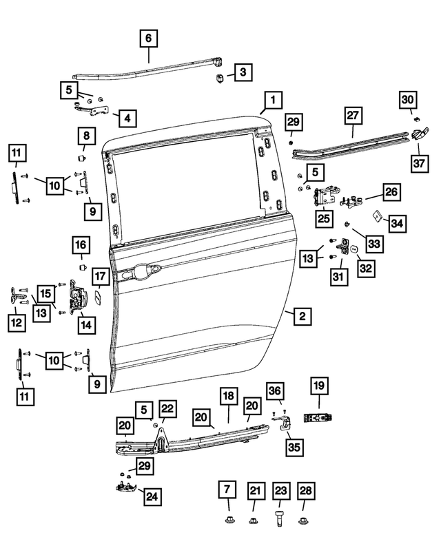6512282AA - Doors, Door Mirrors and Related Parts: Hex Head Screw And Washer, Right for Mopar Image
