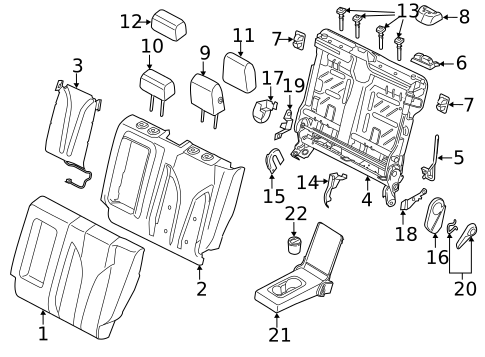 Rear Seat Components for 2015 Lincoln MKC #0