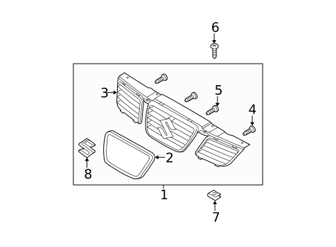 Grille & Components for 2004 Suzuki Forenza #0