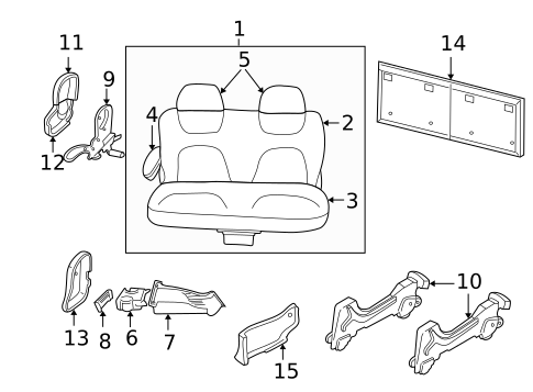 Rear Seat Components for 2001 Dodge Grand Caravan #0