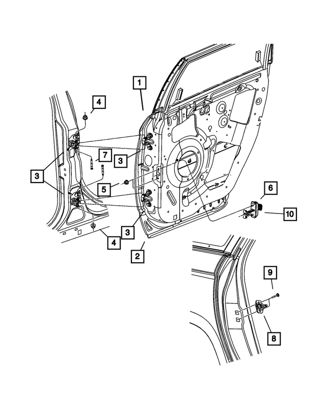 « 4894226AG – Doors and Related Parts : Arrière Porte, Côté Droit pour Mopar Image »