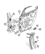 5103345AA - Doors and Related Parts: Rear Door Hinge, Upper Left, Lower Right for Mopar Image
