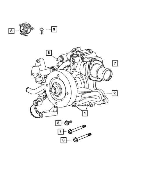 Water Pump and Related Parts for 2006 Dodge Durango #0