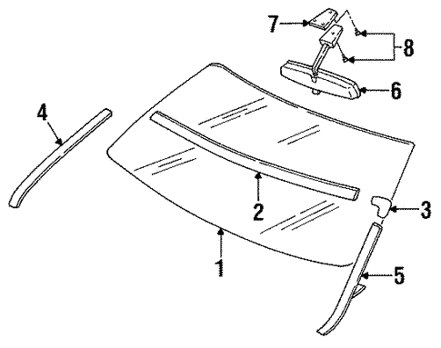 ガラスの板 Glass - Windshield for 1985 Nissan 300ZX | OEM Parts Online