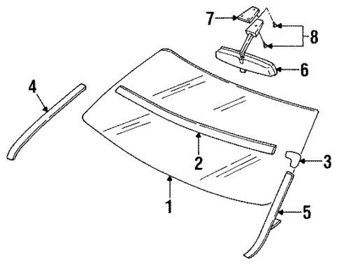 Glass - Windshield for 1986 Nissan 300ZX #0