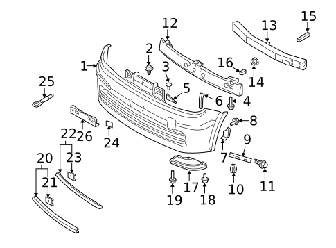 Bumper & Components - Front for 2010 Nissan Cube #0