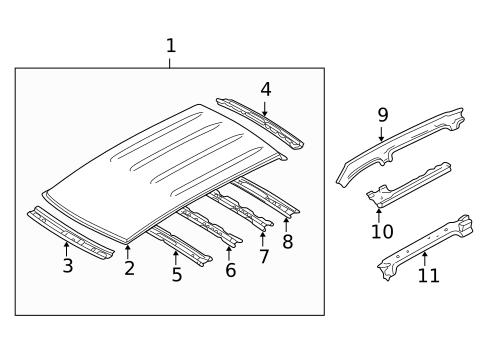 Roof & Components for 2000 Mazda MPV #1