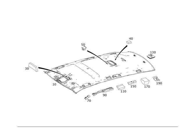 2046902750 - Trim and Lining: Trim, Roof for Mercedes-Benz: GLK250, GLK350 Image image