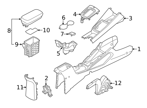 Center Console for 2014 Kia Rio #0