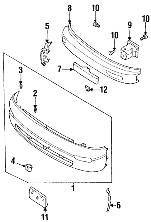 Bumper & Components - Front for 1995 Nissan Altima #0