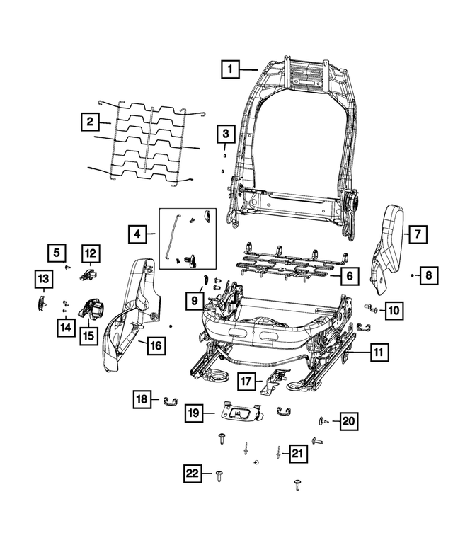 68248248AC - Interior Trim: Front Seat Back Frame for Mopar Image image