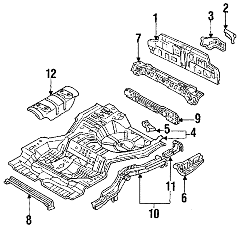 Rear Floor & Rails for 1994 Ford Probe #0