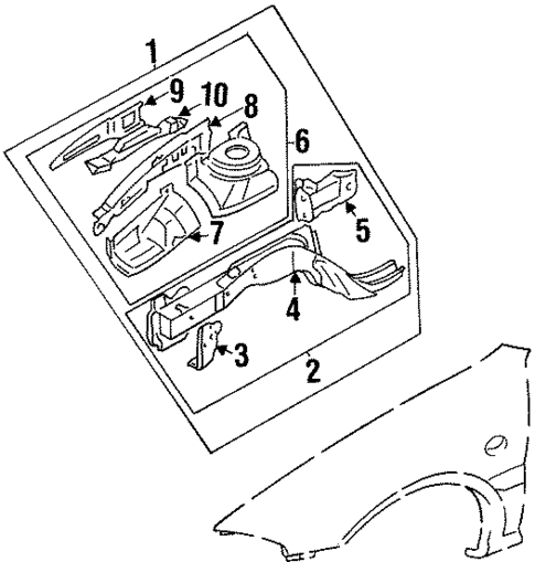 Structural Components & Rails for 1993 Mitsubishi Mirage #0