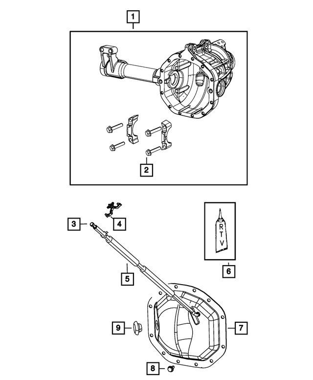 6100954 - Front Axle; Corporate 205 MM; Differential and Drive Line: Hex Flange Head Bolt, Mounting for Mopar Image
