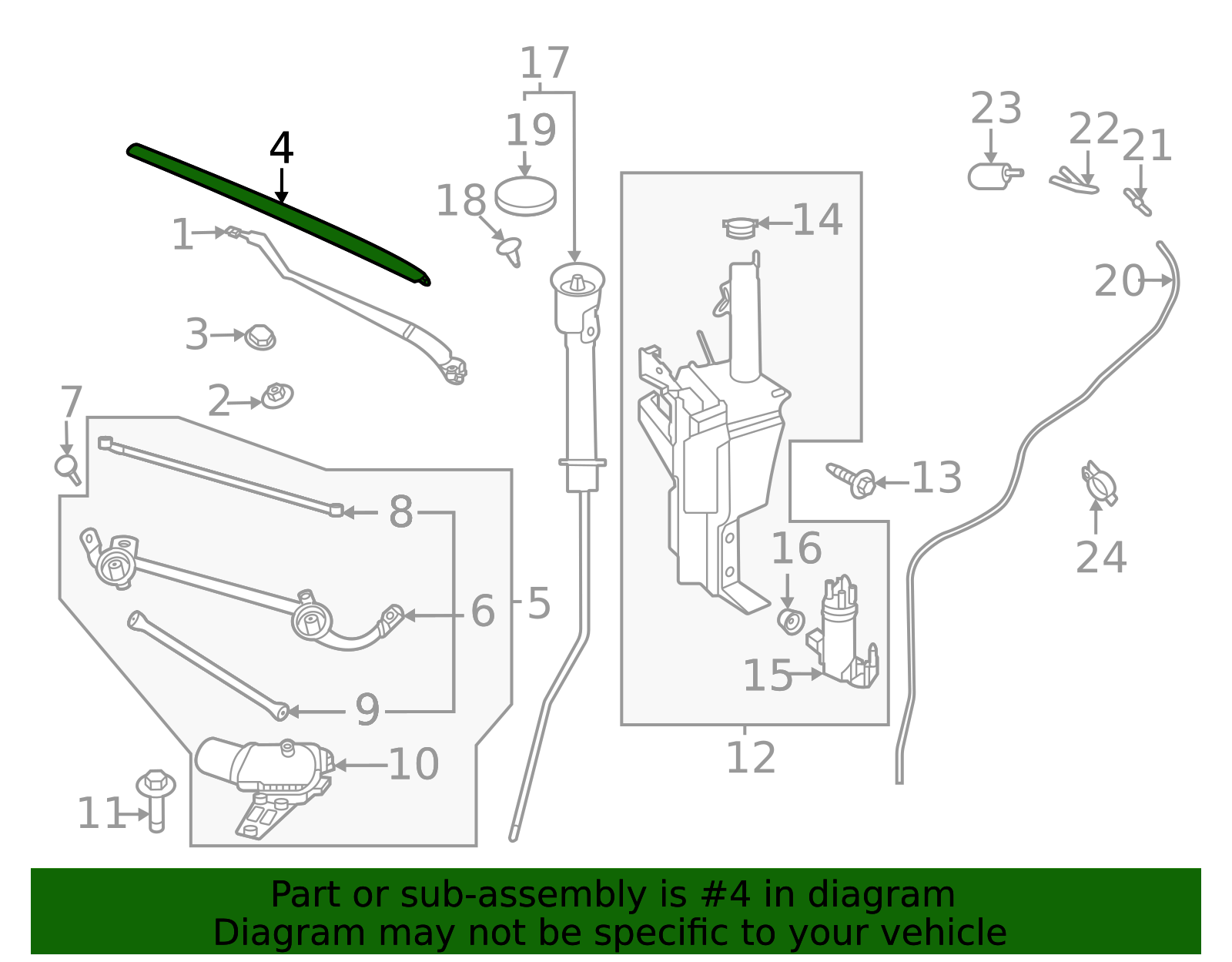 2023-2025 Nissan ARIYA Wiper Blade 28890-5MR0A | OEM Parts Online