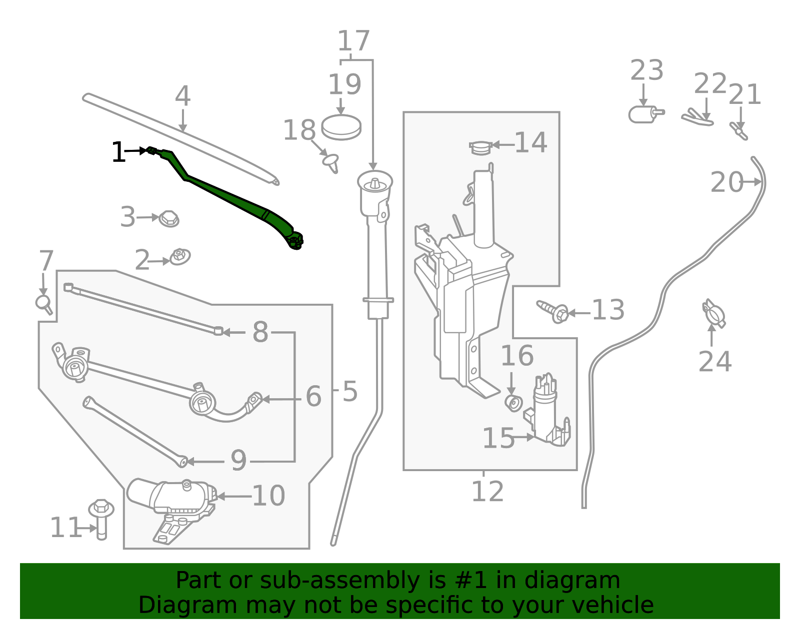 28886-5MR0A - High-Quality Windshield Wiper Arm for 2023 Nissan ARIYA ...